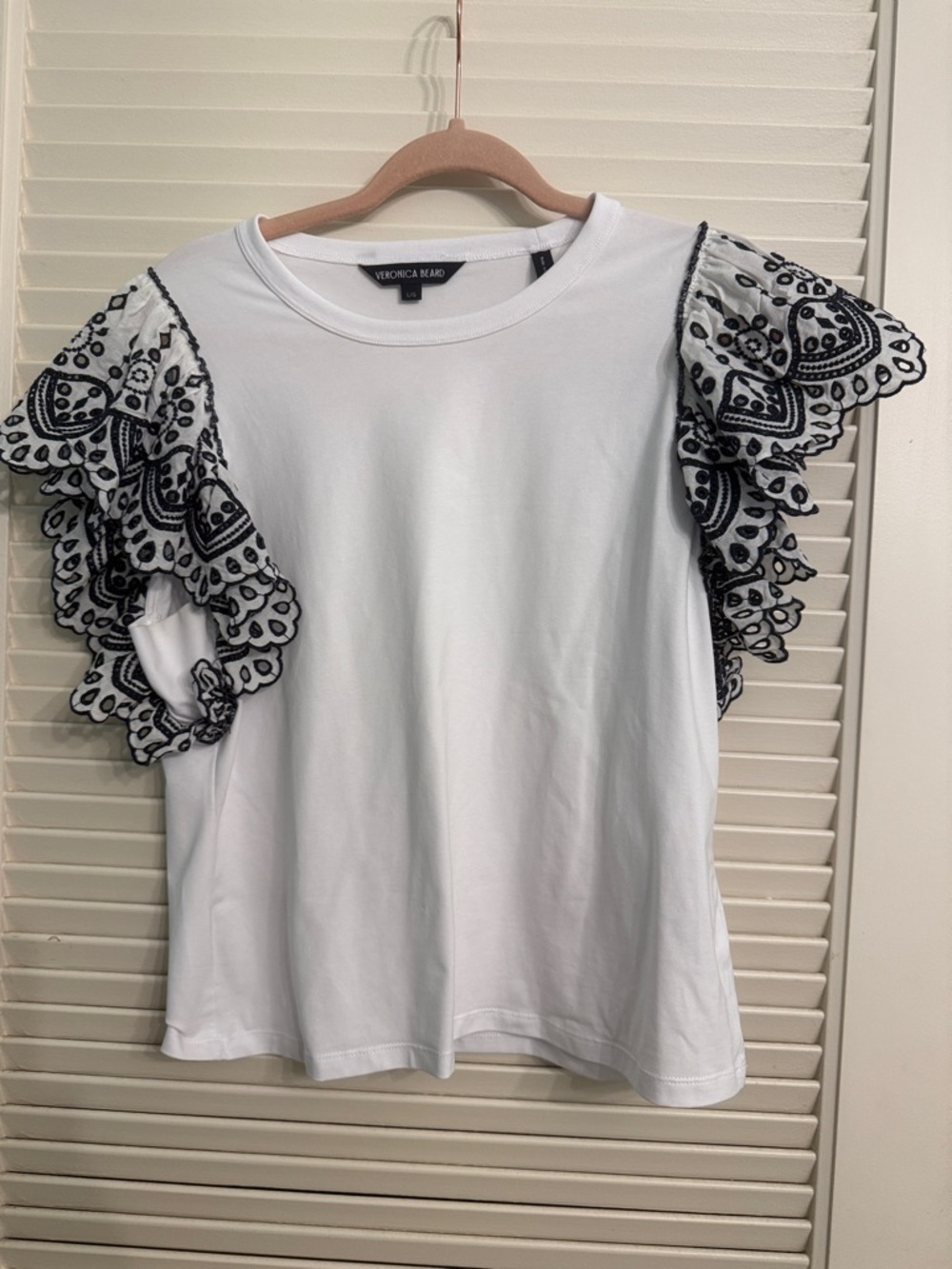Veronica Beard Julianka Eyelet Top Size Large - Picture 4 of 9